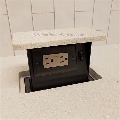 electrical pop up box|countertop outlet in pop up.